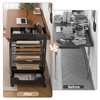 UMDONX Modern Mobile Book Cart Single-Sided Rolling Bookshelf with Metal