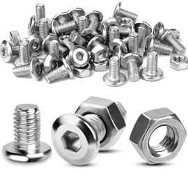 TXXATX Screws M8 x 20 Allen Screws and Nuts Set Pan Head Screws M8 Stainless Steel Screws Full Thread Screws with Nuts 20 Sets Flat Head Screws for DIY Projects Repairs