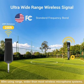 Professional UHF Handheld Microphone System Wireless Mic Karaoke W/ USB Receiver