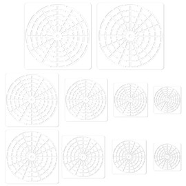 10-Piece Mandala Stencil Set, Mandala Dotting Tools, 12/16 Segments, 3/4/5/6/8 Inches, Reusable Mandala Stone Painting Set, Dotting Tools for Painting Stones, Wood, DIY Painting Art Projects