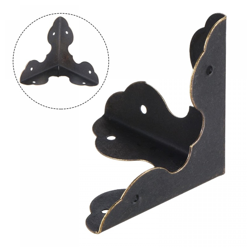 uxcell 33x33x33mm Metal Box Corner Protectors Edge Guard Bronze Tone