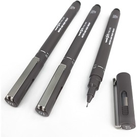 Uni Pin Fineliner Drawing Pen - Dark Grey Tone - 0.1mm - Box of 12