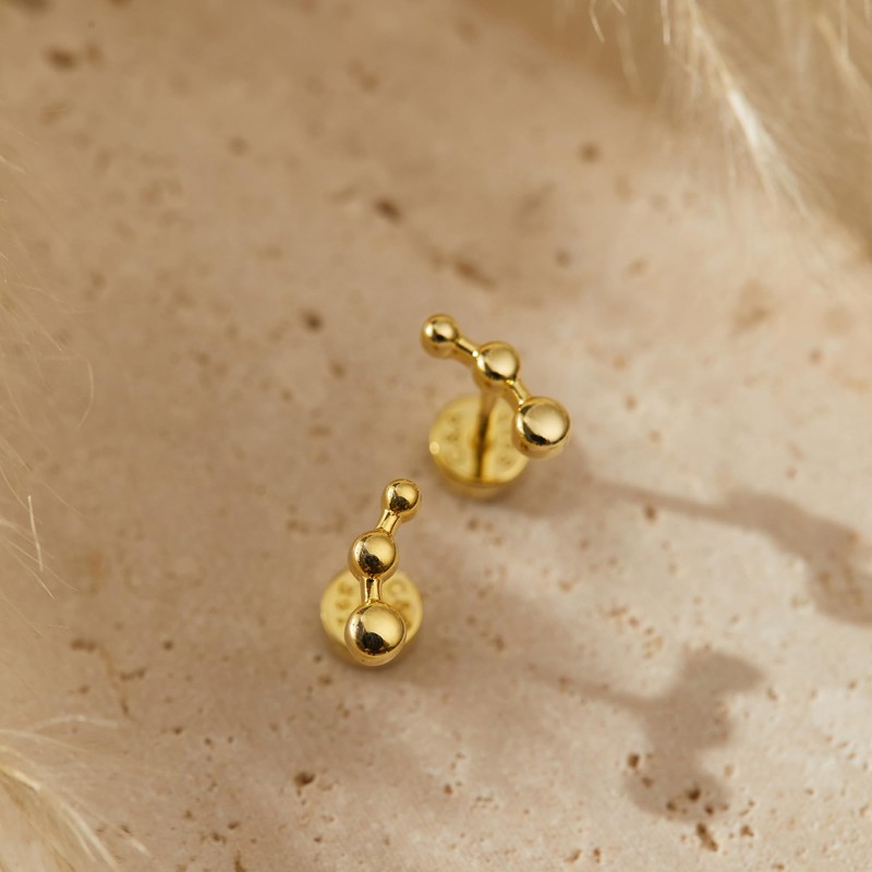 CHIC & ARTSY Flat Back Bar Earrings for Women, 925