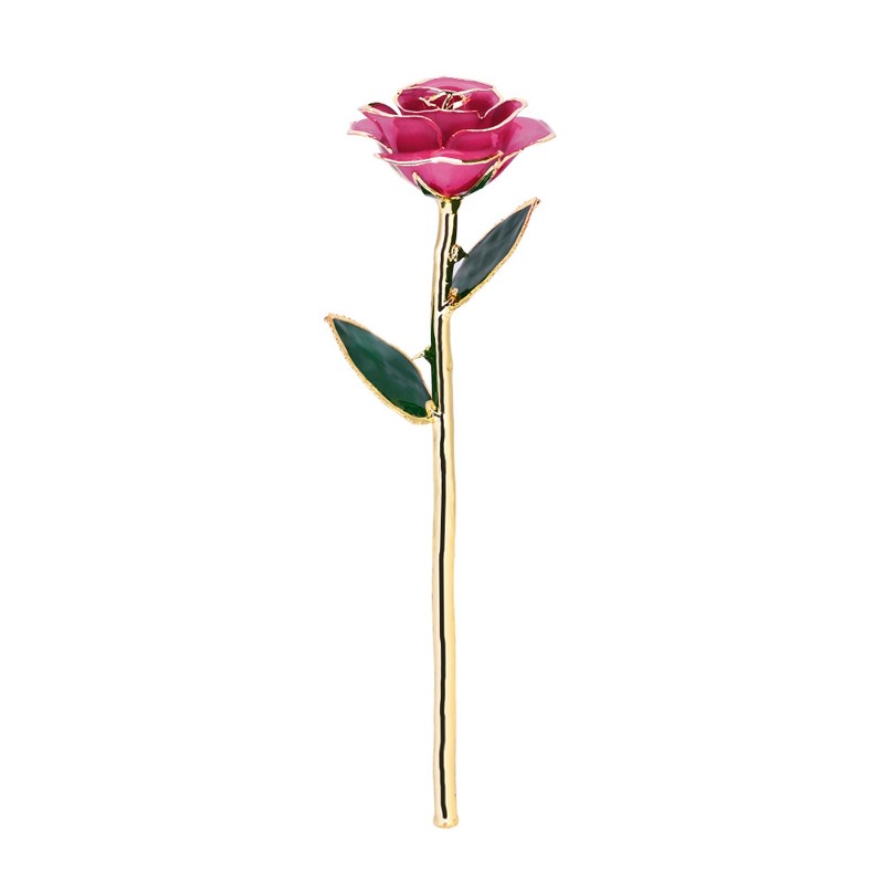 Beautiful Elegant Everlasting Gold Plated Rose Flower Valentine's Gift Red