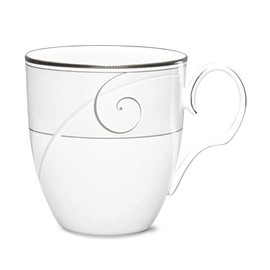 Noritake Platinum Wave Mug, 15 oz., Set of 4 in White