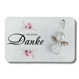 Danke von Herzen Karte Schutzengel Kärtchen als kleines Dankeschön (Engel weiß)