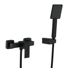 Taplong Matte Black Handheld Shower Head Set, Wall Mount Hand held Showerheads Set Showerhead Kit with Wall Connector and Hose Set for Bathroom Showering System Contemporary Square Style