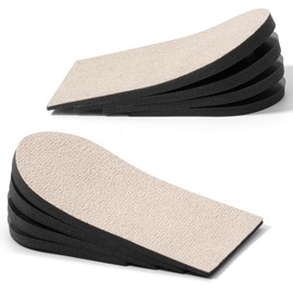 DR. JK- Adjustable Heel Lifts for Women and Men, 1 Pair, 4 Layers, Medium Size, Beige, Shoe Lifts for Uneven Legs