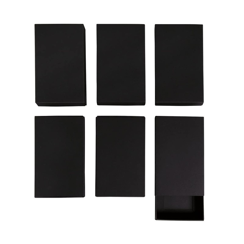 Rayher 67368576 67368576 Large Blank Black Matchboxes 6 Cardboard Boxes