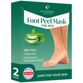 Plantifique Foot Peel Mask Foot Mask Dermatologically Tested Repair Heels & Removes Dry Dead Skin for Soft Baby Feet - Exfoliating Peel Mask for Hard Skin Peeling (Aloe Vera 2 Pack)