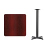 Belnick 30" Square Mahogany Laminate Table Top With Base -