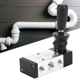 Pneumatic Manual Control Valve 5 Port 2 Position Hand Lever Valve 0~0.8Mpa Used in Industrial Control Systems, Pneumatic Air Hand Lever Operated Valve Solenoid Valve(4H210-08)