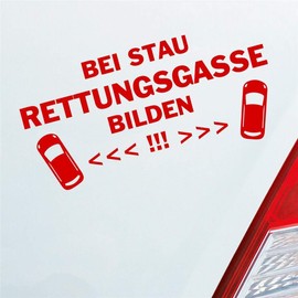 Hellweg Druckerei Car Sticker Rear Window Sticker with German Text "Bei Stau Rettungsgasse bilden! Feuerwehr Leben retten