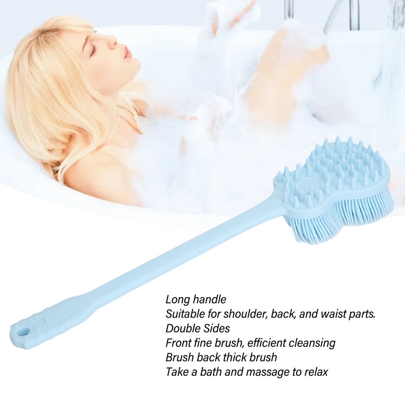 Bath Body Brush Guitar Shaped Long Handle Double Sides Exfoliating