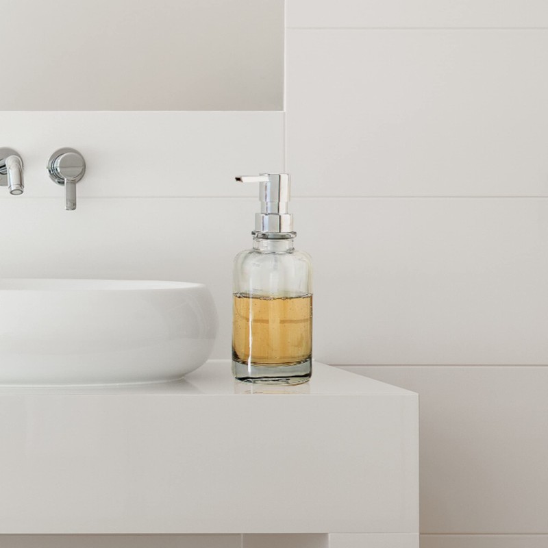 Oggi 12oz Round Glass Lotion and Soap Dispenser for Kitchen