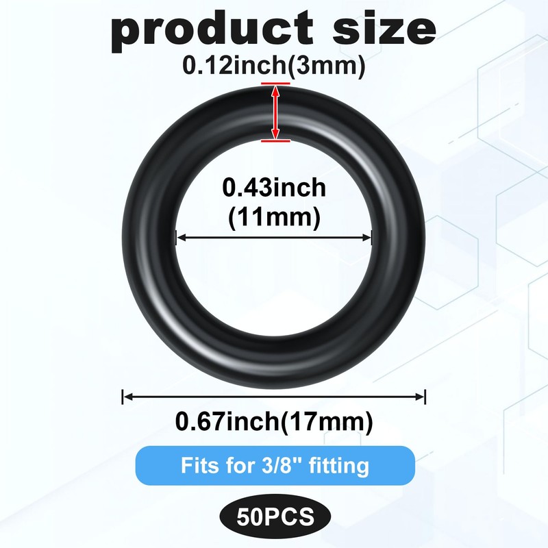 PAGOW 50 Pack Thickened O-Rings Power Pressure Washer Replacement for
