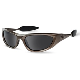 DsitMG Wrap Around Y2K Sunglasses for Women Trendy Oval Polarized Glasses UV400 Protection Sun protection traveling cycling (Gun)