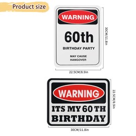 60th Birthday Decorations- 9PCS Over the Hill 60th Birthday Decorations for Men Women 60 Years Old Birthday Party Decor for Him Her Cheers to 60 Years Old Photo Booth Props You're 60 Caution Logos on Door Windows Yard Garden
