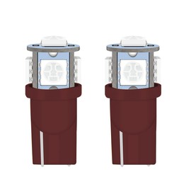 smilfuy 2PCS 194 LED Bulbs Tag Lights for License Plate, Wedge 168 T10 2825 5SMD LED Bulbs 5050 Chips 6000K Red, 12V Bulb Replacement for Car Interior Dome Map Door Courtesy License Plate Lights Lamp