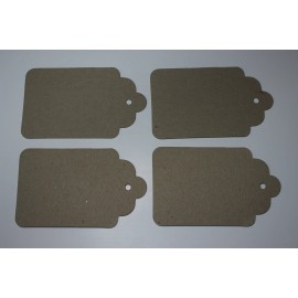 Tags Scalloped Bare Chipboard 4 Die Cuts Embellishments