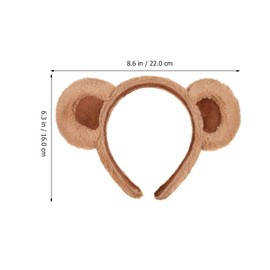 Baluue 2pcs Bear Ears Headband, Brown Mouse Ears Headband for Washing Face, Animal Headwear Animal Party Cosplay, Women Headband for Makeup