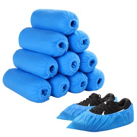 Shoe Covers Non Slip, 100 Pack (50 Pairs) Extra Thick Disposable Boot Covers, Non Woven Fabric Boot Covers for Indoors, Durable Protector Covers for Men and Women (Blue)