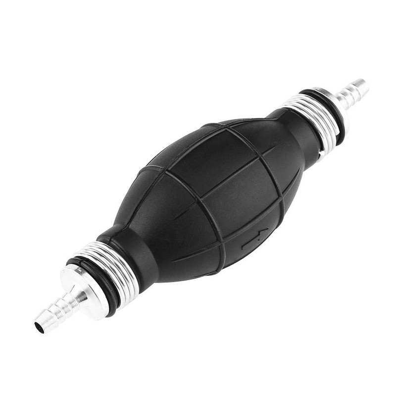 Primer Fuel Pump, Universal Black 6mm Rubber & Aluminum Fuel