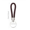 PPhtony Braided Leather Key Fob Car Keychain Ring Woven Strap
