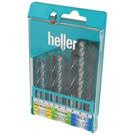 Heller Tools 177412"3390" Universal Caste for Stone/Wood, Black/Silver, Set of 9 Piece