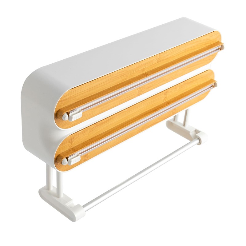3-in-1 Wall Roll Holder Kitchen Roll Holder Cutting Dispenser for