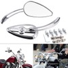 Chrome Skull Teardrop Aluminum Rearview Side Mirrors fits for Harley