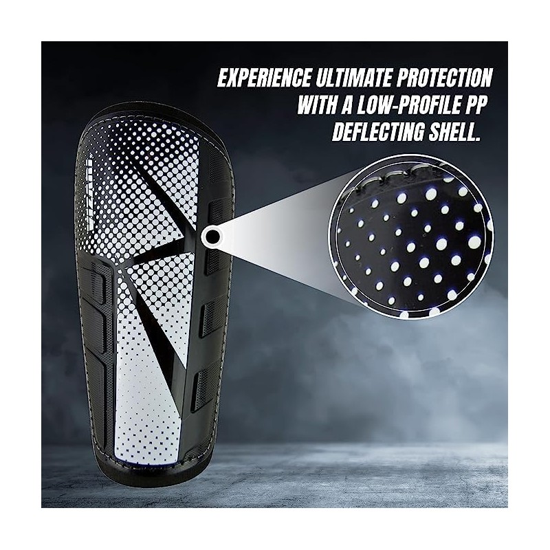 Vizari 'Vector' Slip-in Soccer Shinguards with Low Profile PP Deflecting