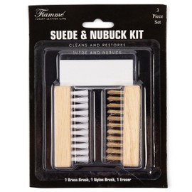 Fiamme Suede and Nubuck Cleaning Kit - Complete Brass & Nylon Brush Set, Suede Eraser for Shoes, Jackets, Boots, Handbags