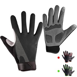 CubePlug Breathable Padded Full Finger Motorcycle Gloves Full Finger Gloves for Cycling Hiking Climbing Outdoor Sports (Black, L)