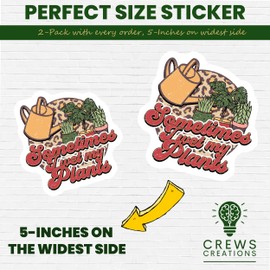 2-Pack 5-Inch Plant Lover Stickers - Fun Gardening Decals - Cute Watering Can and Plant Designs - Perfect for Laptops Water Bottles Notebooks and More - CCSTICKER13377