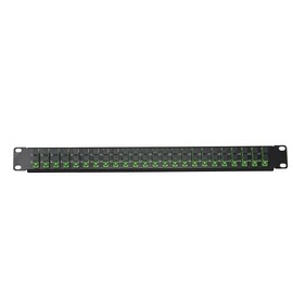 Ultra Spec Cables - 24 Port SC Duplex Fiber Patch Panel (Loaded 1u) 19" (24 Port SC Duplex, Green SM APC)
