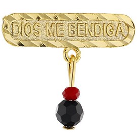 Birth Gift Gold Plated 14k Brooch Bib Pin Azabache Evil Eye Baby Newborn Birth Blessing Kid