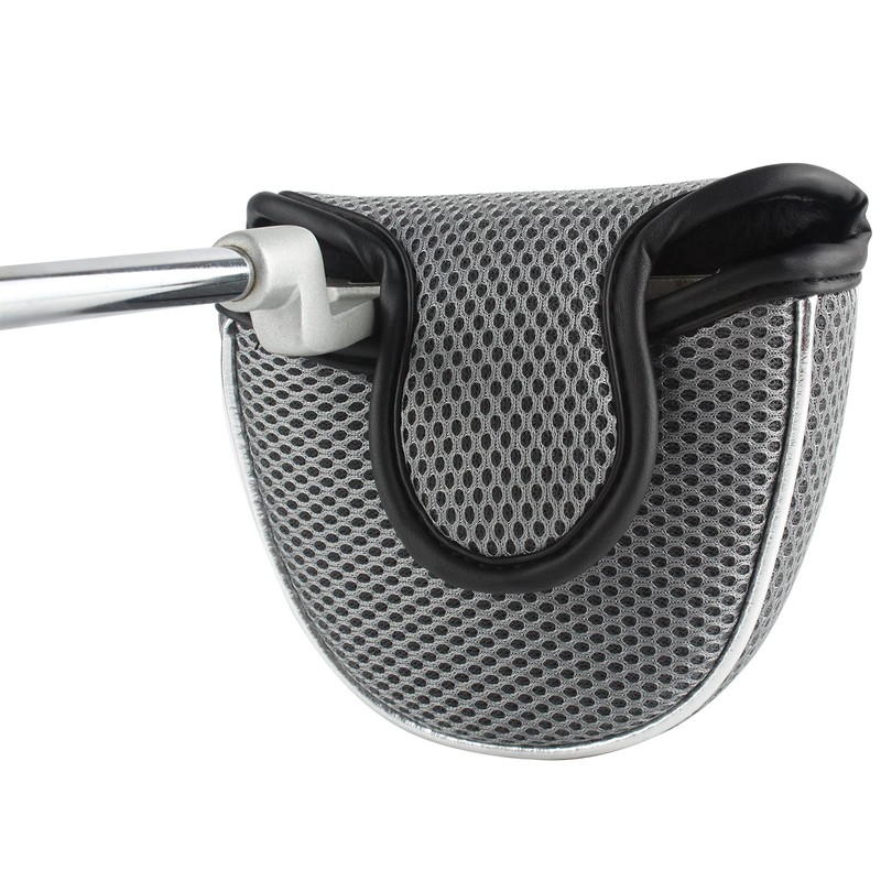 Andux Mesh Mallet Putter Cover Golf Putter Head Covers Gray,