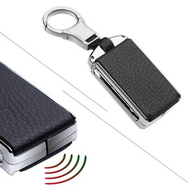 Three T FSFY Leather Smart Remote Key Case Cover Shell Silver Black for Volvo XC60 XC40 S90 XC90 V90 18-20 Car