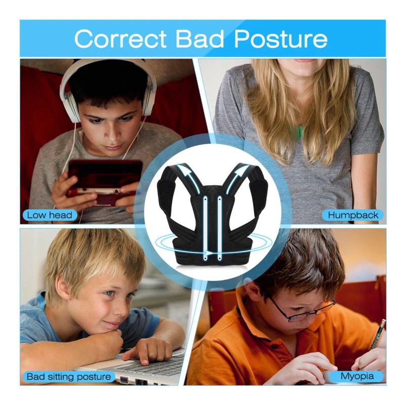 Corrector De Postura Espalda Con Faja Ajustable Para Niños