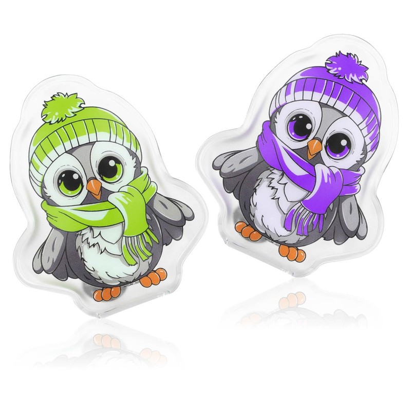 COM-FOUR® 4x reusable pocket warmers, hand warmers with owl motif