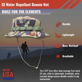 US Military Surplus GI Water Repellant Boonie Hat, Made in USA (US, Numeric, 7 1/4, Olive Drab)