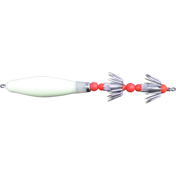 Ahi USA 6" Weighted Lead Body Squid Jig - 2 Hook, Luminous Glow (SJ-460)