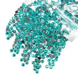 qiipii 5300PCS 3mm Aquamarine Resin Crystal Rhinestones for Crafting Flatback Lake Blue Stones Bulk SS10 Water Blue Diamonds Crystals Gems Charms Supplies for Nails Face Eye Makeup Tumblers DIY Crafts