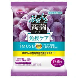 オリヒロ ぷるんと蒟蒻ゼリー 免疫ケア プラズマ乳酸菌 (巨峰)　 (20gパウチ×6個)×24袋入×(2ケース)