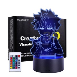 QQAAMZ Anime 3D LED Lamp Hunter X Hunter Killua and Gon for Bedroom Decoration Night Light Acrylic Neon Birthday Killua Cute DIY New Year Gifts