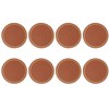 8 PCS Light Brown Leather Coasters, 10cm Gold Edge Round