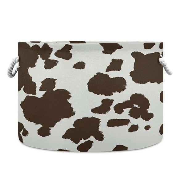 xigua Large Storage Basket Cotton Rope Basket Cow Print Pattern