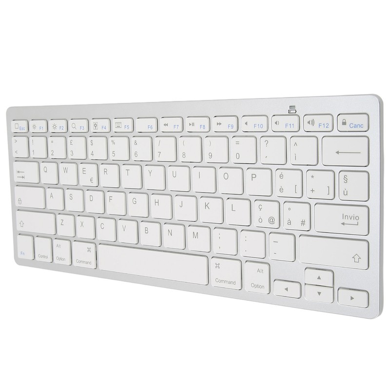 Wireless Keyboard Mini 78 Keys Ultra Thin Portable White Computer