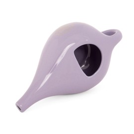 NETI POT Nasal Wash Jug, Ceramic Neti Jug with Mandala (Silver), Jug for Nasal Rinse, Nose Shower, Nethi Pot